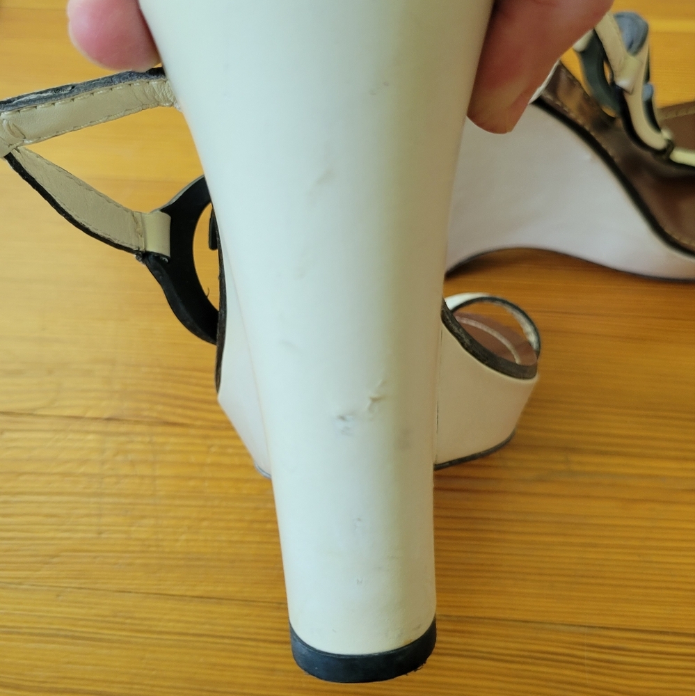 GUCCI Slingback Wedges 9.5 Cream - Picture 6 of 10